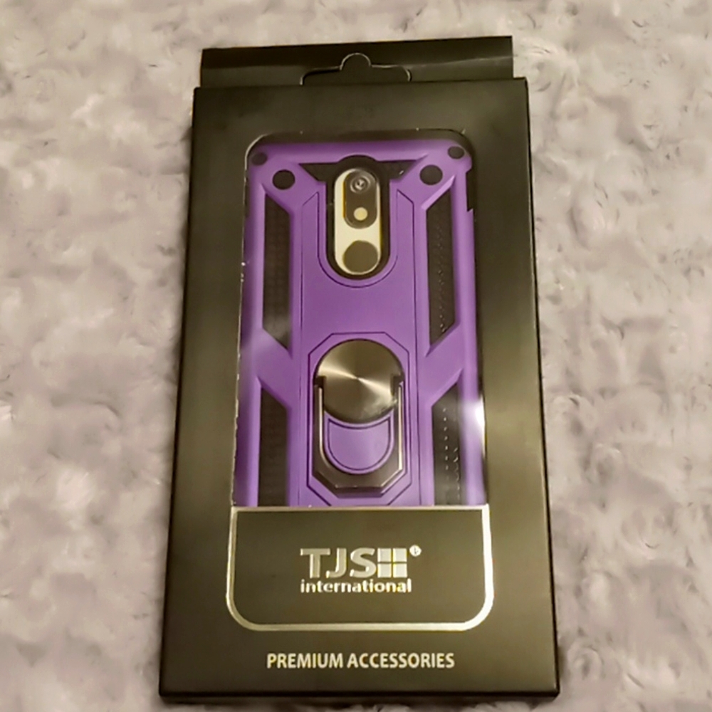 Purple phone case with kickstand/grip